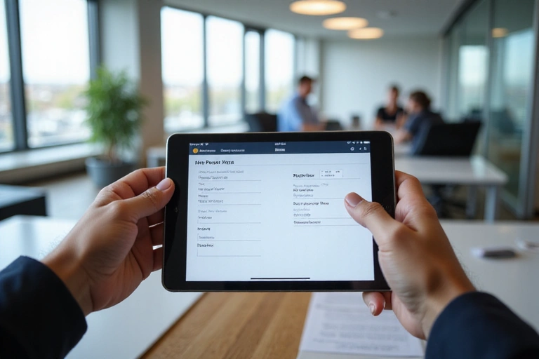 Person füllt ein Formular aus, um persönliche Daten einzugeben